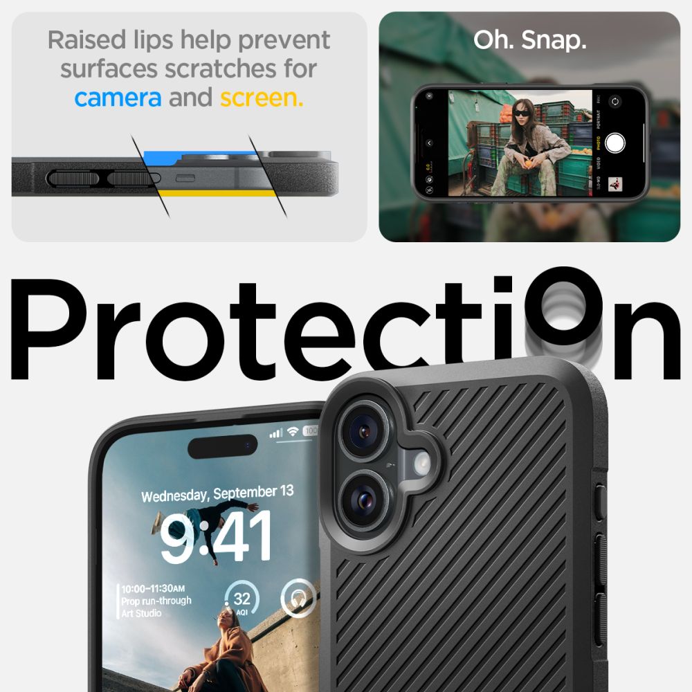COPERTURA SPIGEN CORE ARMOR IPHONE 16 NERO OPACO