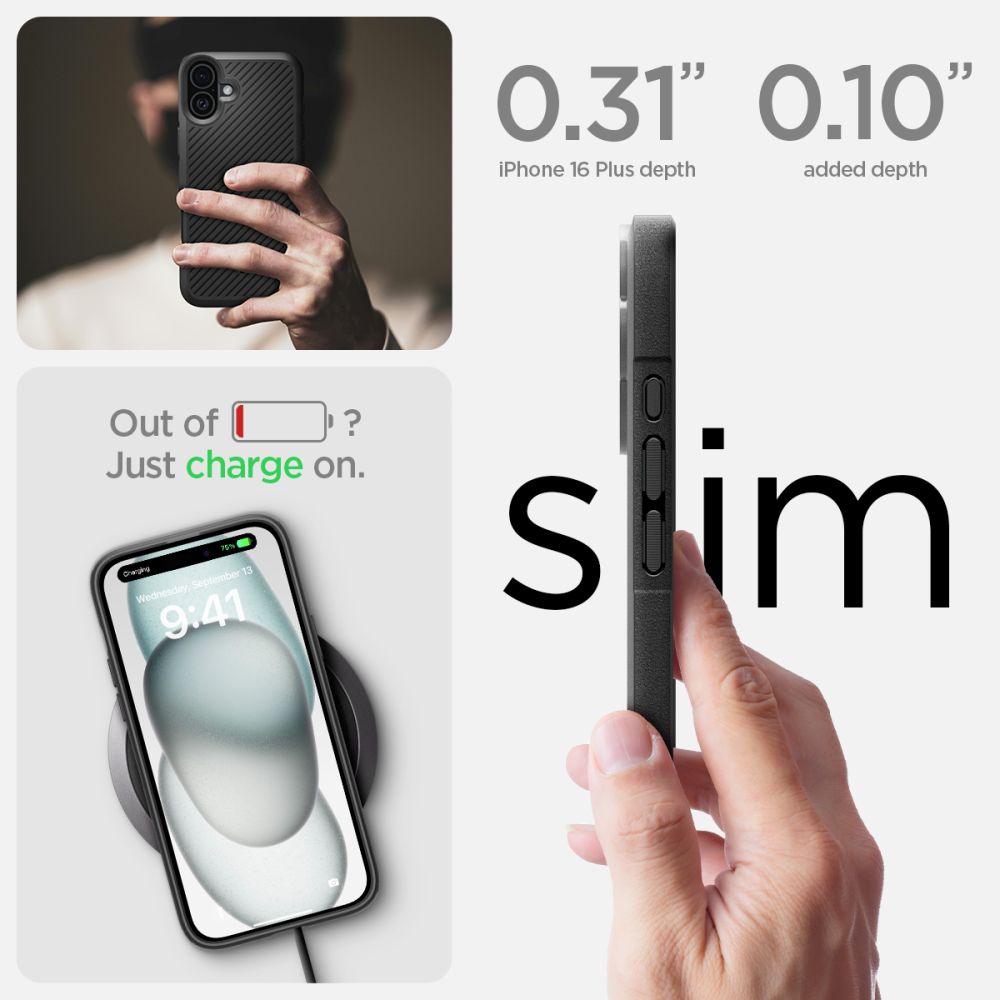 COPERTURA SPIGEN CORE ARMOR IPHONE 16 NERO OPACO