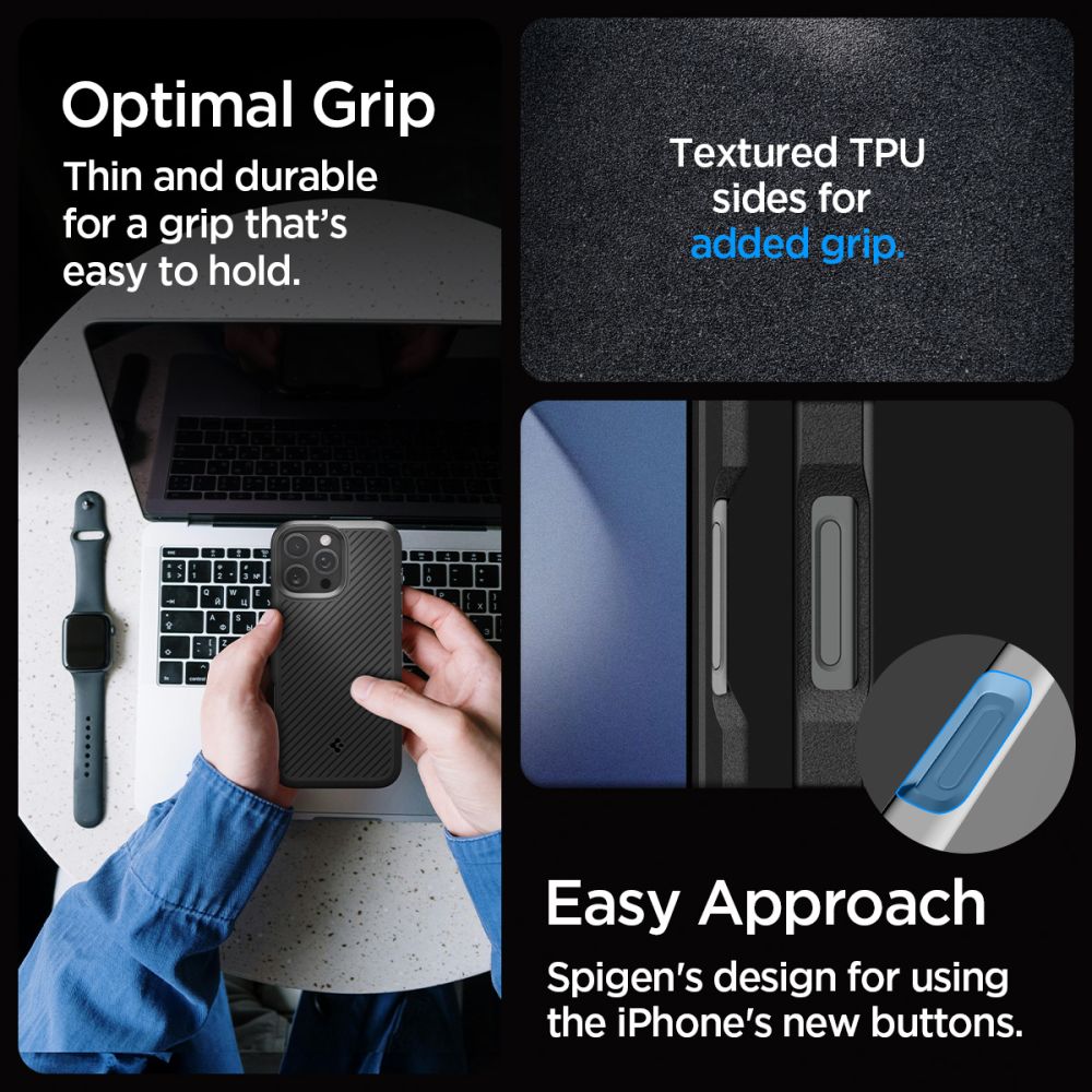 COPERTURA SPIGEN CORE ARMOR IPHONE 16 PRO MAX NERO OPACO