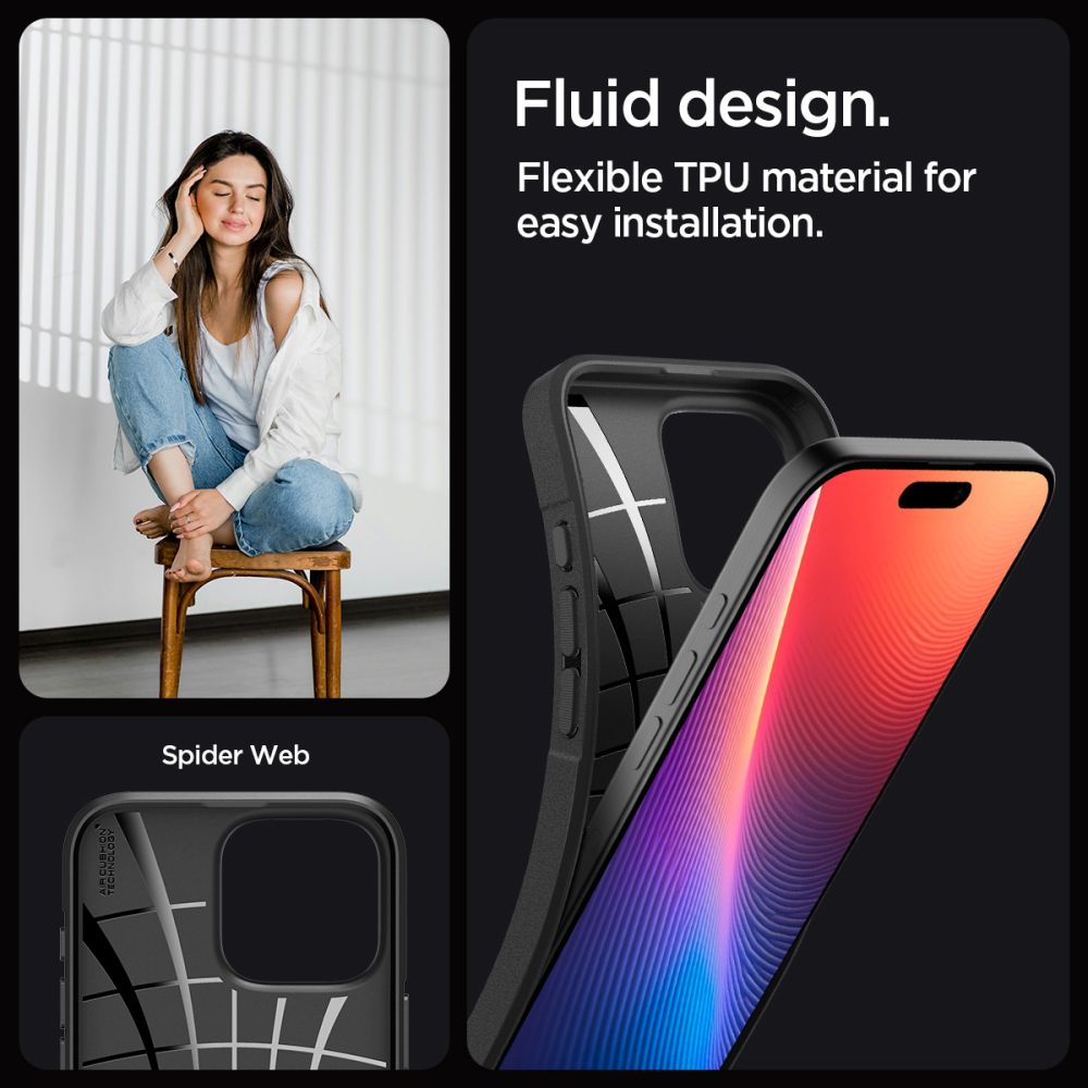 COPERTURA SPIGEN CORE ARMOR IPHONE 16 PRO MAX NERO OPACO