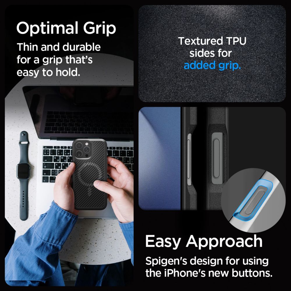 COPERTURA SPIGEN CORE ARMOR MAG MAGSAFE IPHONE 16 PRO NERO OPACO