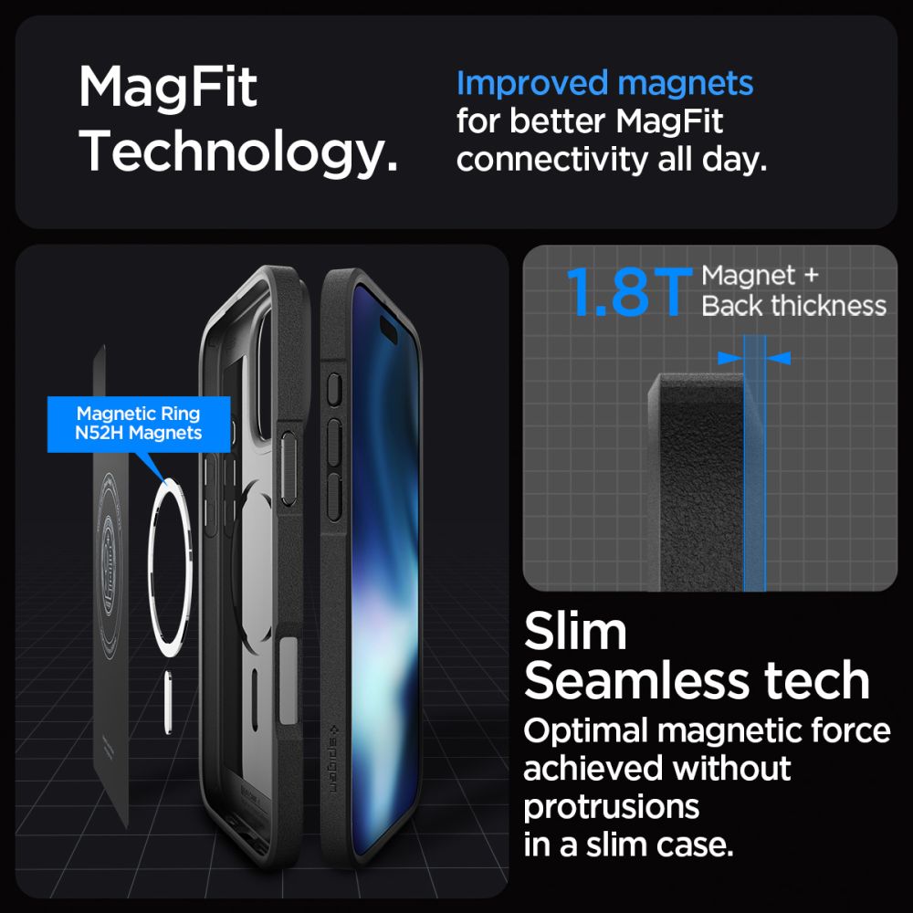 COPERTURA SPIGEN CORE ARMOR MAG MAGSAFE IPHONE 16 PRO NERO OPACO