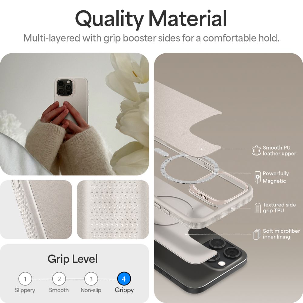 COPERTURA SPIGEN CYRILL KAJUK CLASSIC CHARM MAG MAGSAFE IPHONE 16 PRO CREMA