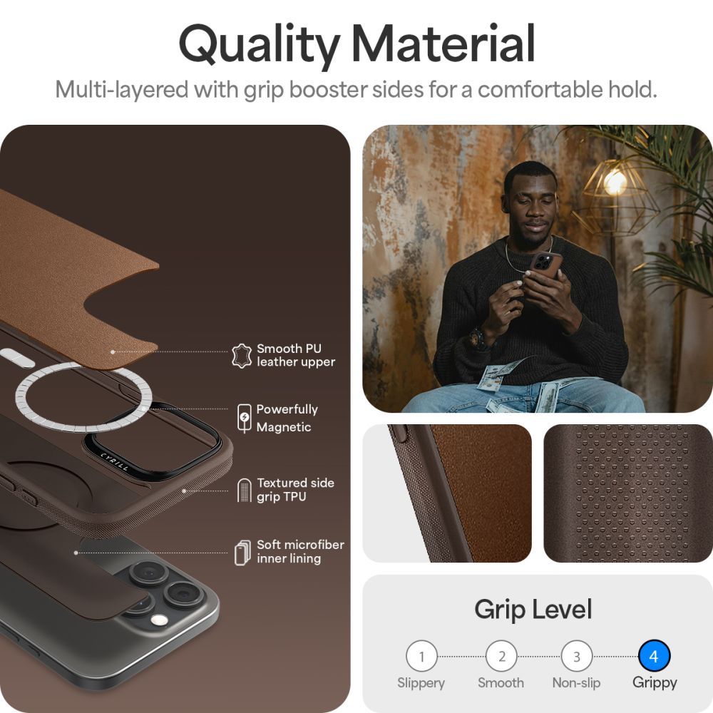 COPERTURA SPIGEN CYRILL KAJUK MAG MAGSAFE IPHONE 16 PRO SADDLE BROWN