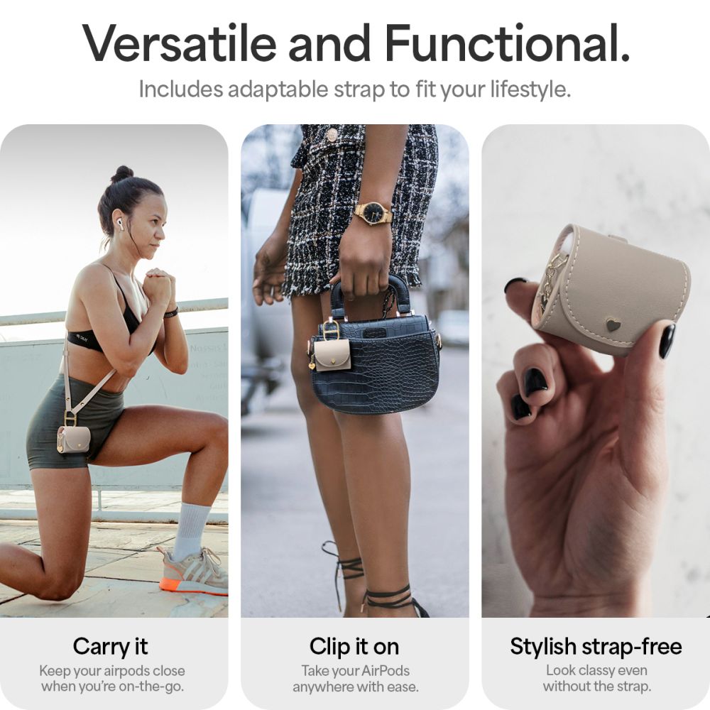 COPERTURA SPIGEN CYRILL MINI BAG APPLE AIRPODS 4 BEIGE SCURO