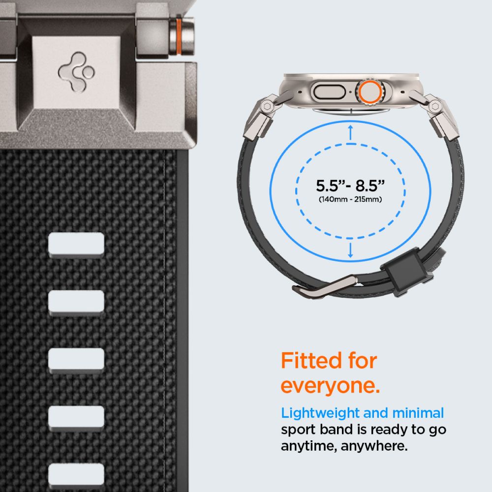 CINTURINO SPIGEN DURAPRO ARMOR APPLE WATCH 6 / 7 / 8 / 9 / 10 / SE / ULTRA 1 / 2 (44 / 45 / 46 / 49 MM) NERO