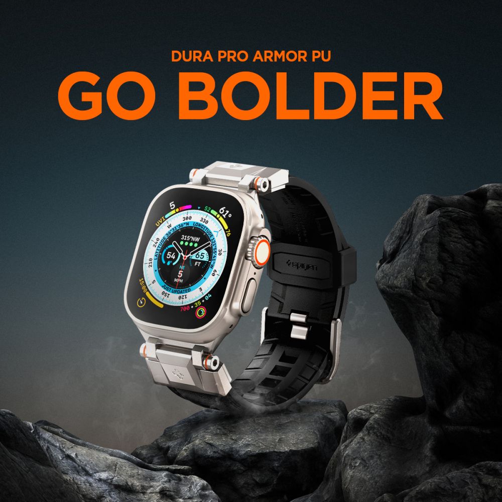 CINTURINO SPIGEN DURAPRO ARMOR PU APPLE WATCH 6 / 7 / 8 / 9 / 10 / SE / ULTRA 1 / 2 (44 / 45 / 46 / 49 MM) NERO
