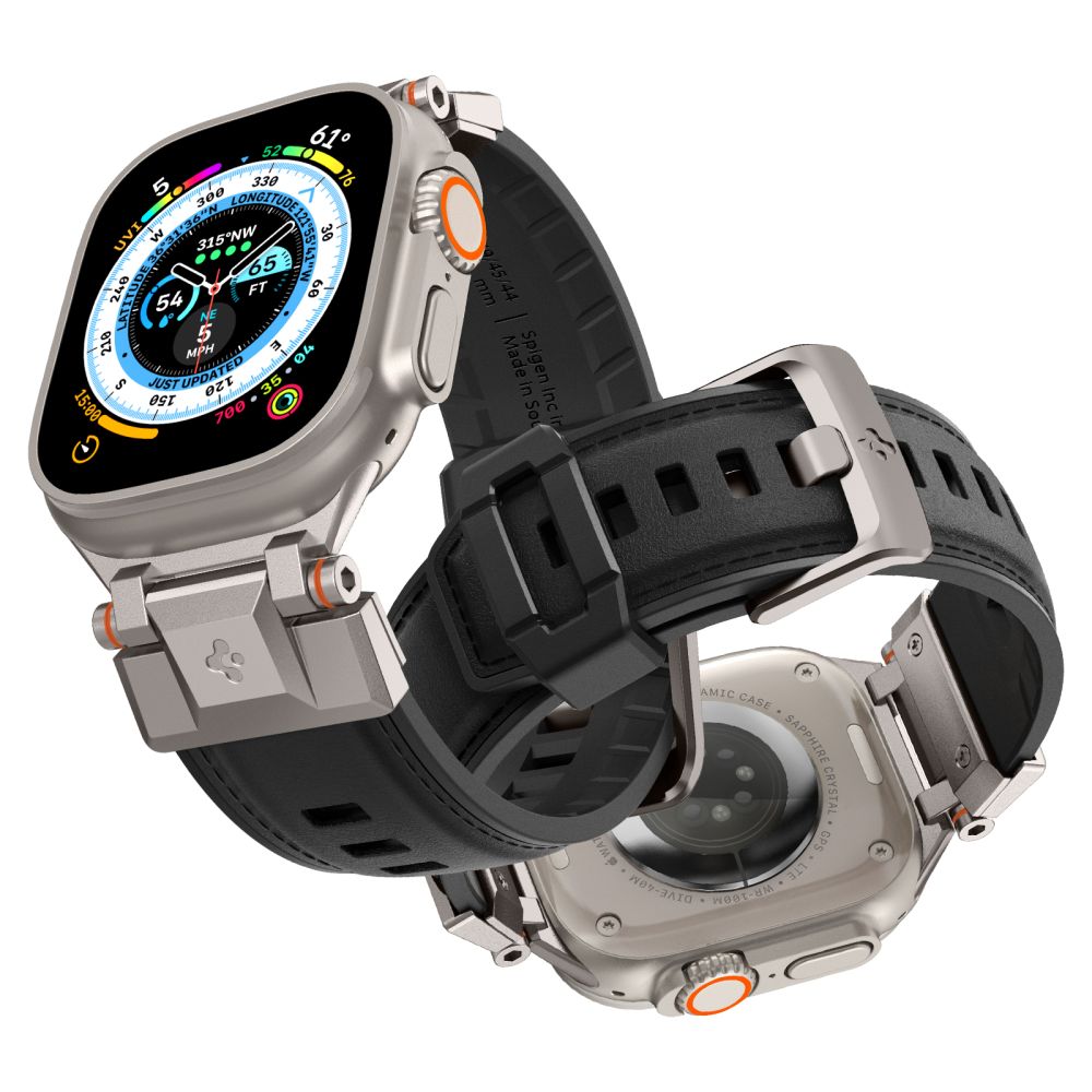 CINTURINO SPIGEN DURAPRO ARMOR PU APPLE WATCH 6 / 7 / 8 / 9 / 10 / SE / ULTRA 1 / 2 (44 / 45 / 46 / 49 MM) NERO