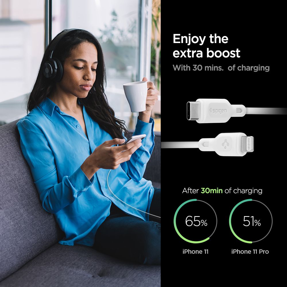 CAVO DI RICARICA SPIGEN DURASYNC MFI LIGHTING 2-PACK 100CM BIANCO
