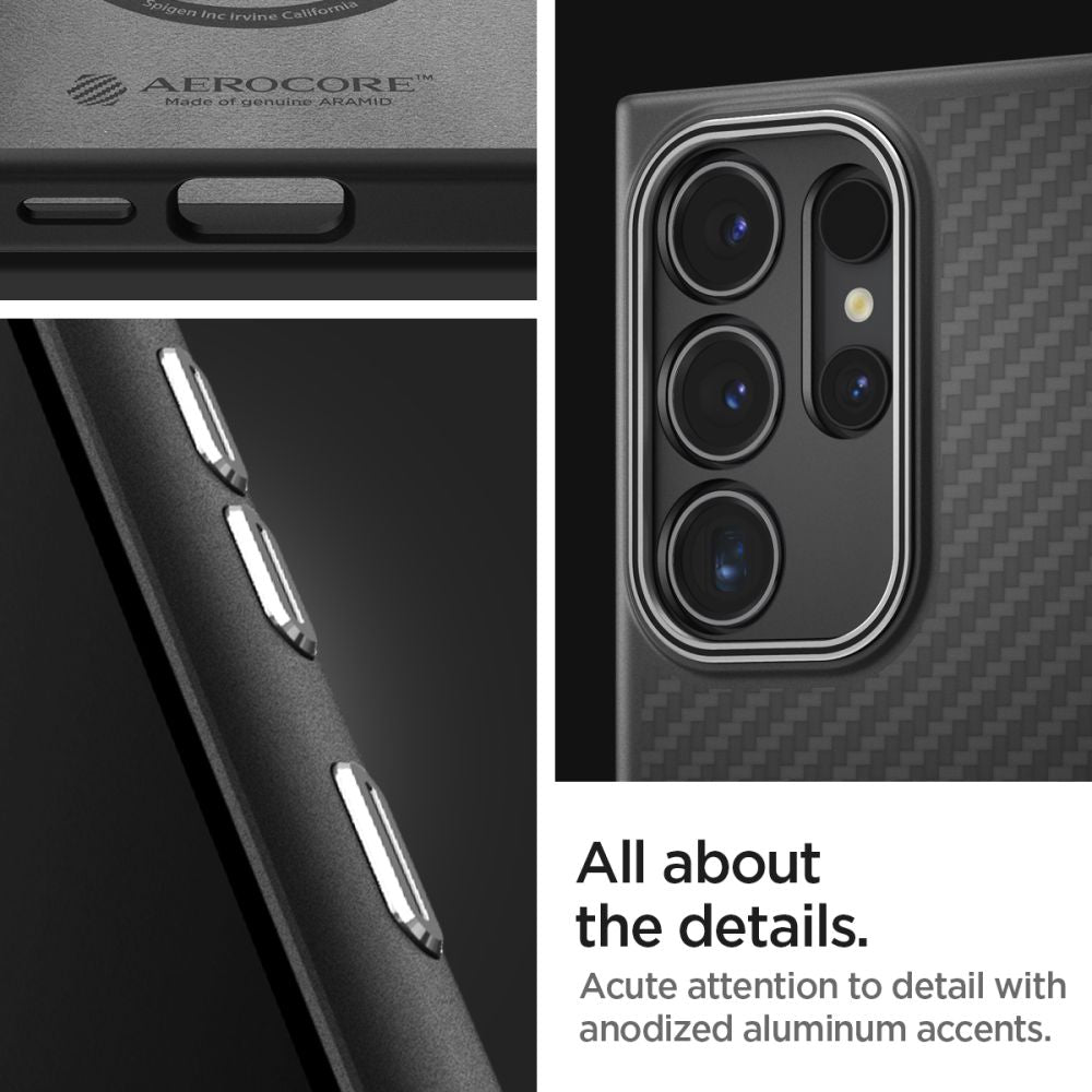 COPERTURA SPIGEN ENZO ARAMID GALAXY S24 ULTRA NERO OPACO