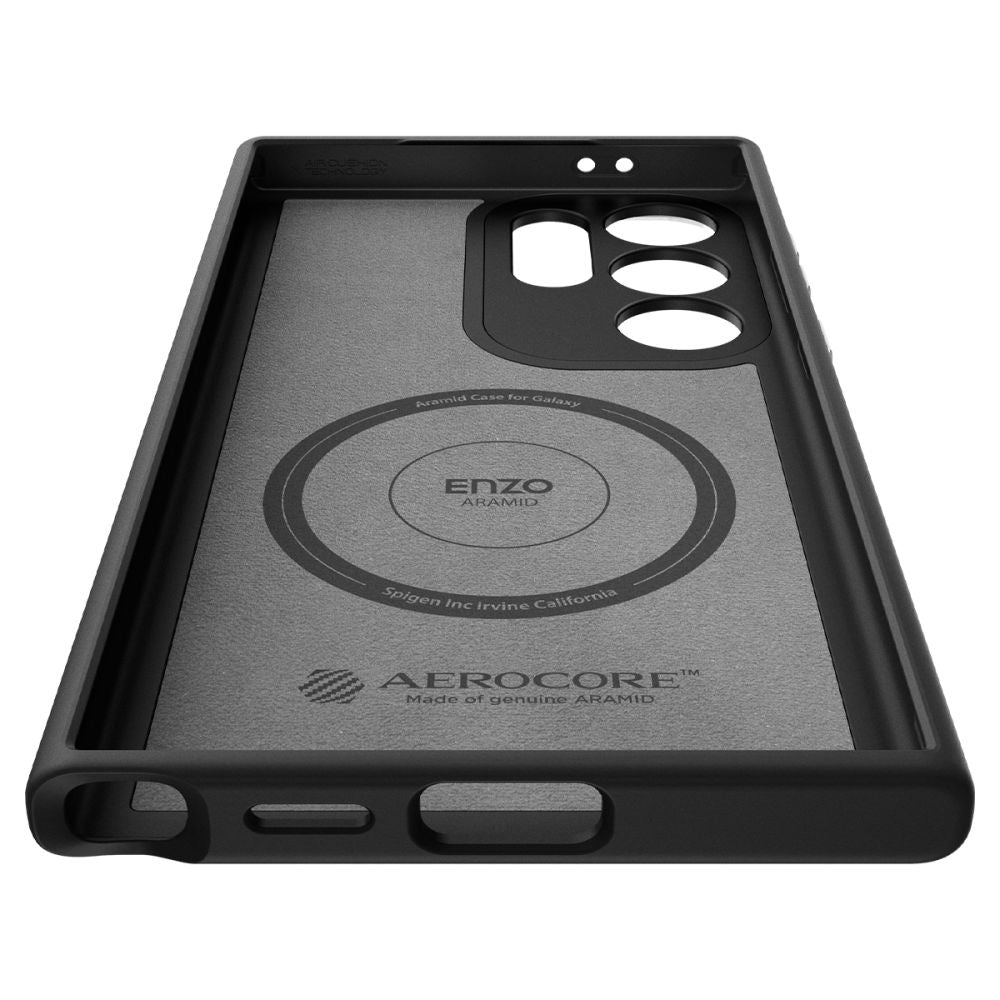 COPERTURA SPIGEN ENZO ARAMID GALAXY S24 ULTRA NERO OPACO