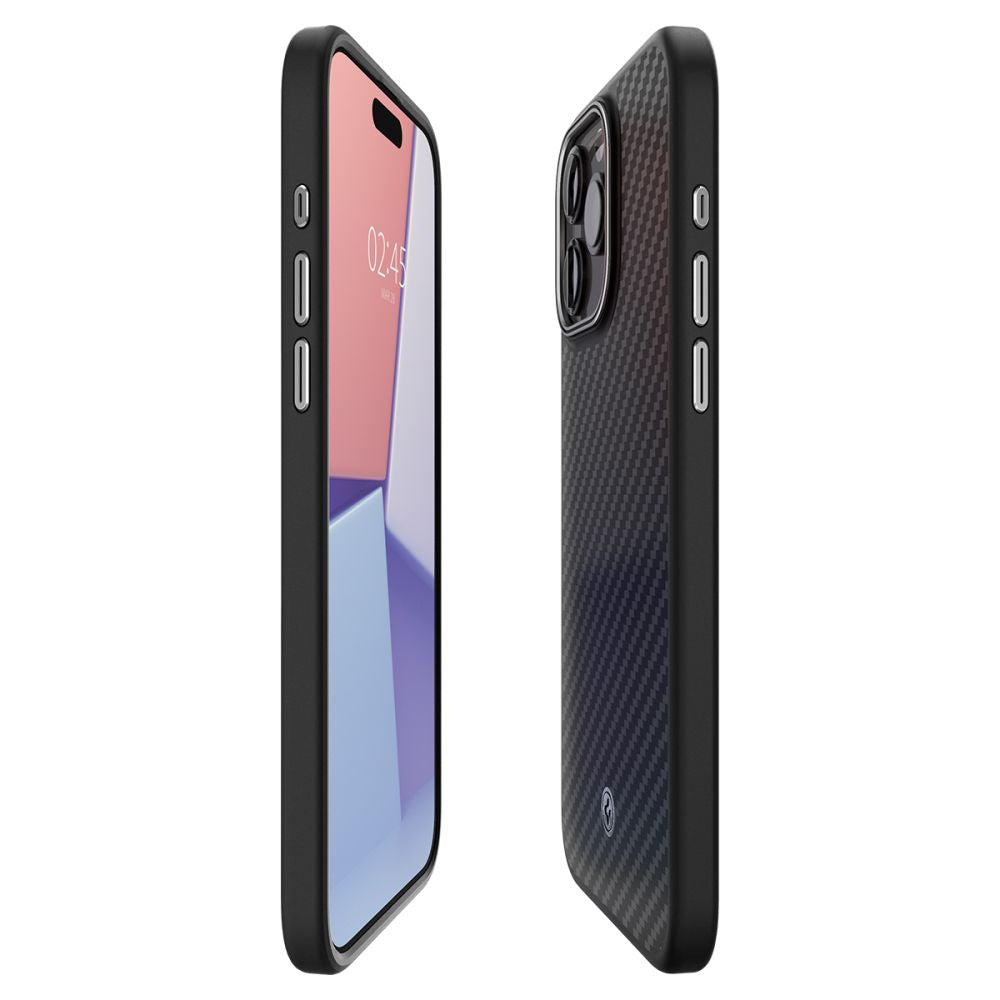 COPERTURA SPIGEN ENZO ARAMID MAG MAGSAFE IPHONE 15 PRO MAX NERO OPACO