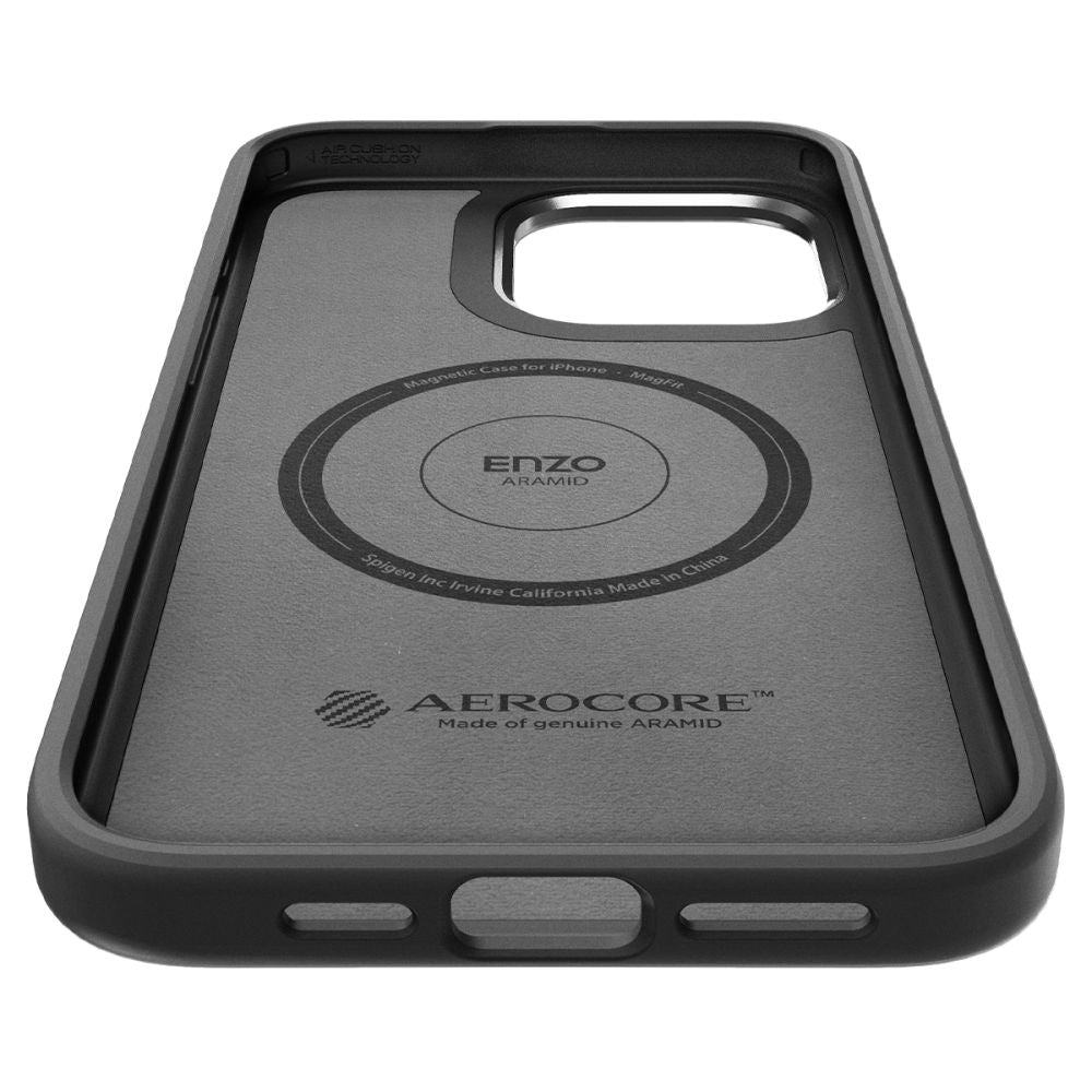 COPERTURA SPIGEN ENZO ARAMID MAG MAGSAFE IPHONE 15 PRO MAX NERO OPACO
