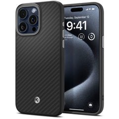 COPERTURA SPIGEN ENZO ARAMID MAG MAGSAFE IPHONE 15 PRO MAX NERO OPACO