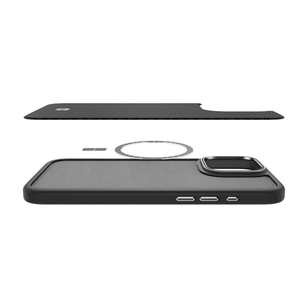CUSTODIA SPIGEN ENZO ARAMID MAG MAGSAFE IPHONE 16 PRO NERA/ARGENTO