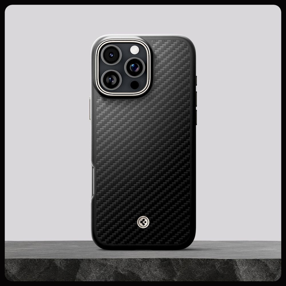 COPERTURA SPIGEN ENZO ARAMID MAG MAGSAFE IPHONE 16 PRO MAX NERO/NATURALE