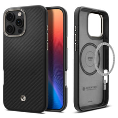 COPERTURA SPIGEN ENZO ARAMID MAG MAGSAFE IPHONE 16 PRO MAX NERO/NATURALE