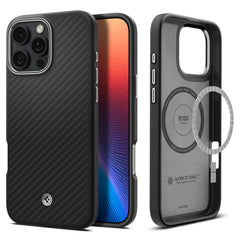 COPERTURA SPIGEN ENZO ARAMID MAG MAGSAFE IPHONE 16 PRO MAX NERO/ARGENTO