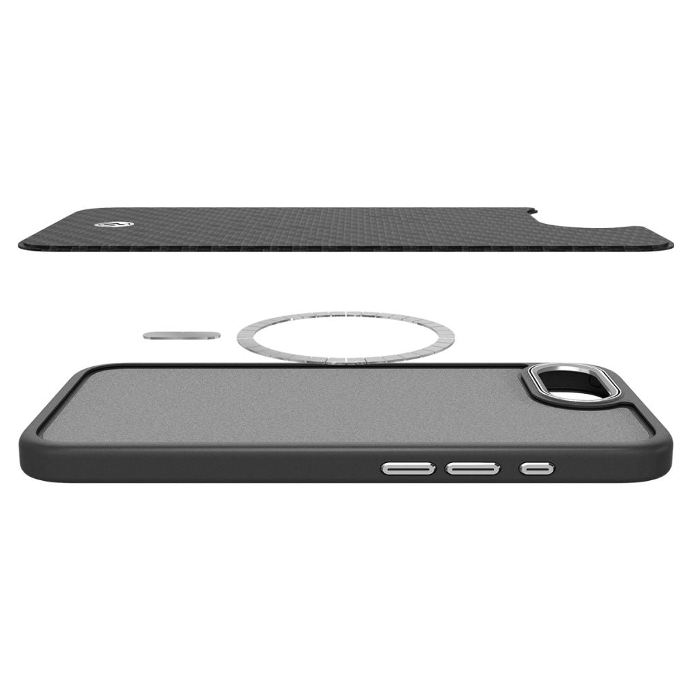 COPERTURA SPIGEN ENZO ARAMID MAG MAGSAFE IPHONE 16E NERO OPACO