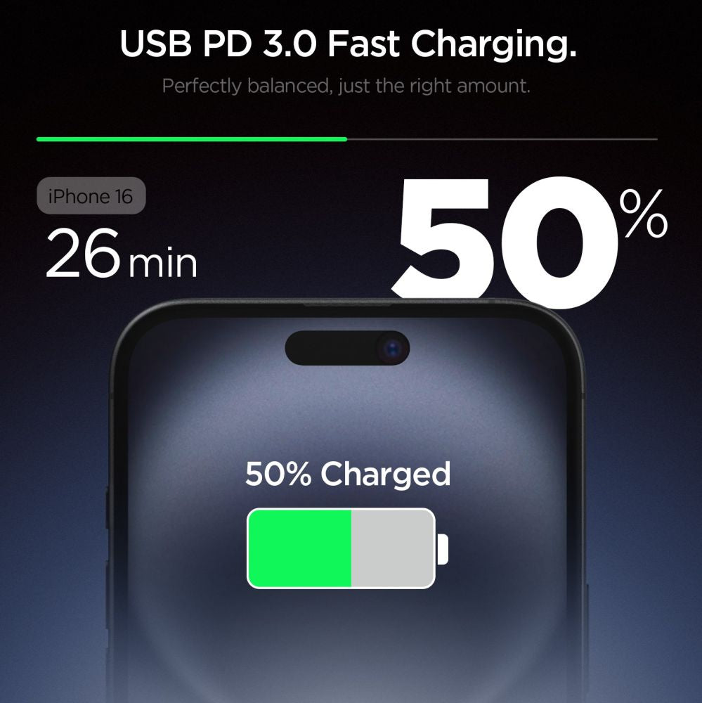 SPIGEN ESSENTIAL EE201EU CARICATORE DI RETE 1-PORTA 20W NERO