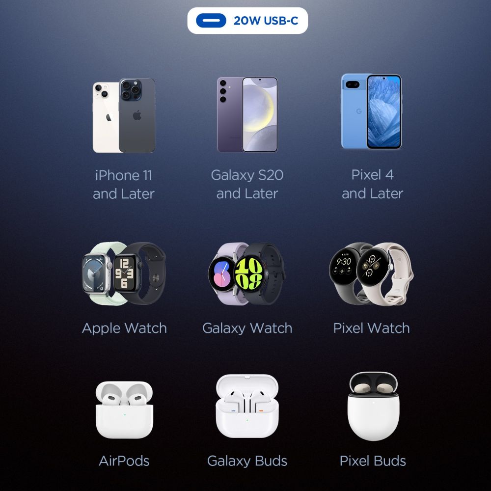 SPIGEN ESSENTIAL EE201EU CARICATORE DI RETE 1-PORTA 20W NERO