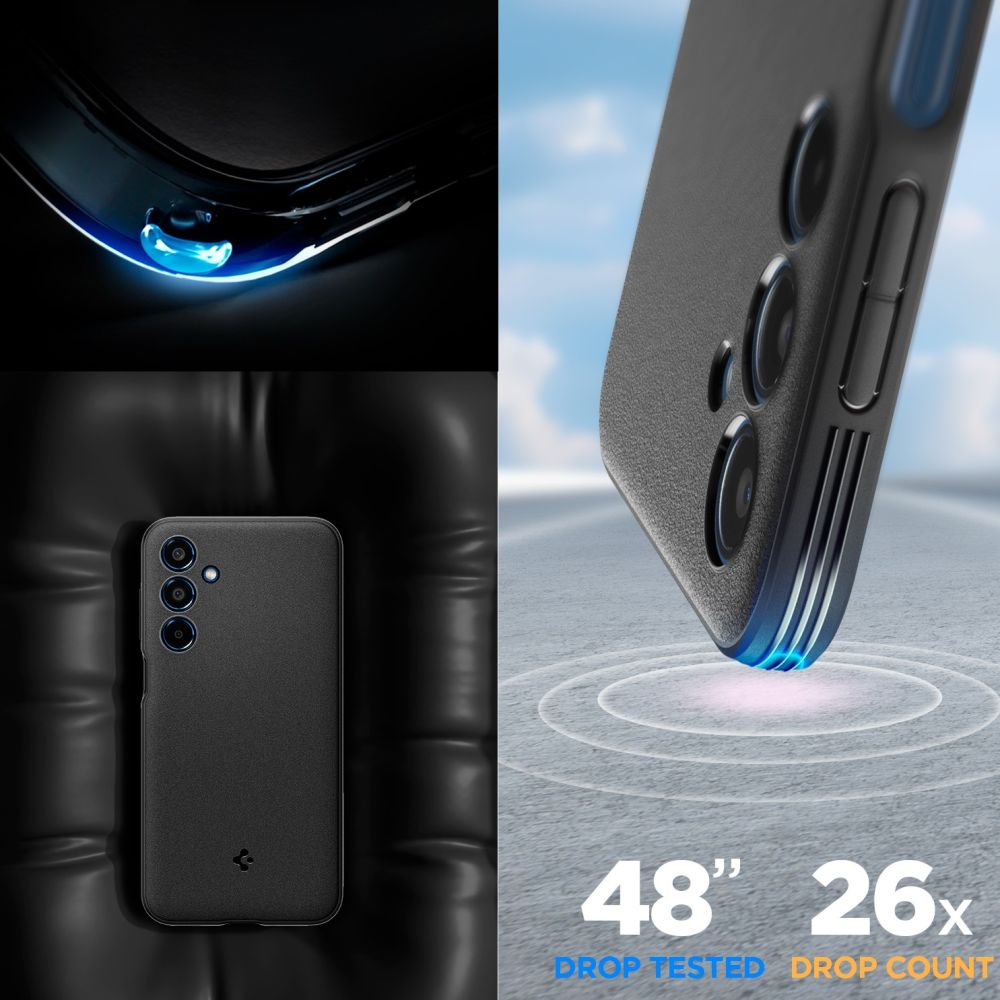 SPIGEN ESSENTIAL SANDBLAST GALAXY M35 5G NERO OPACO