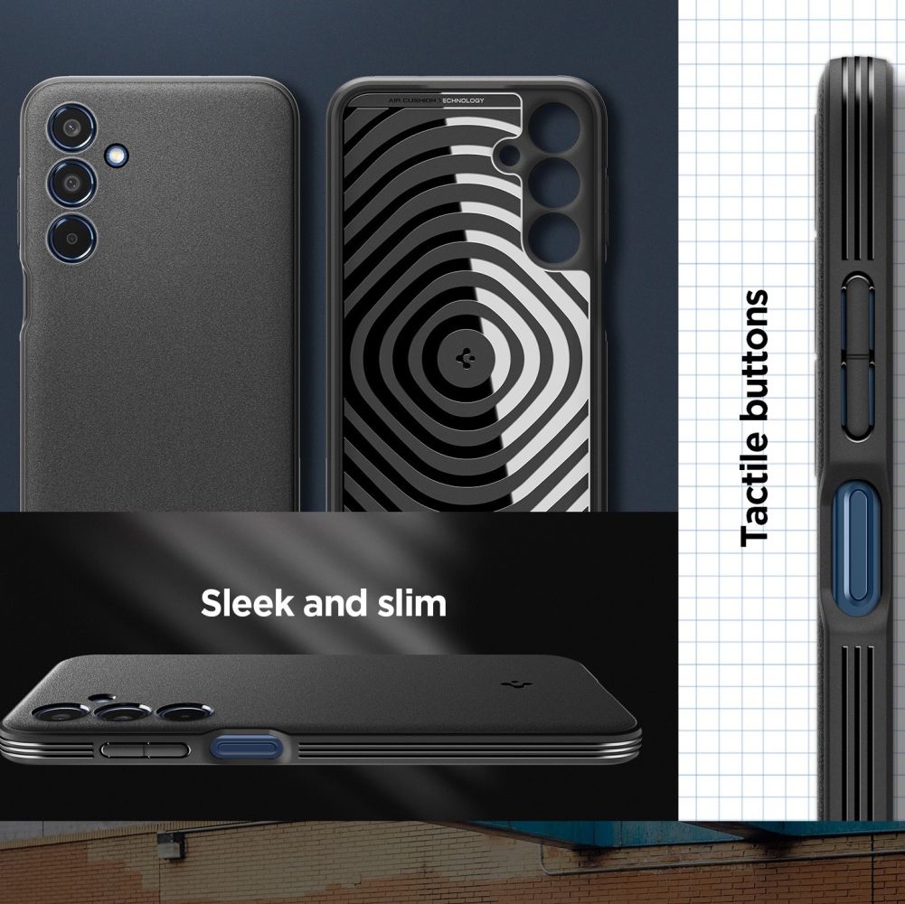 SPIGEN ESSENTIAL SANDBLAST GALAXY M35 5G NERO OPACO