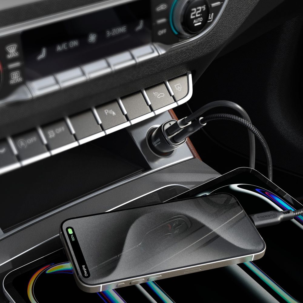 SPIGEN EV482 ARCSTATION ESSENTIAL CAR CHARGER 48W NERO