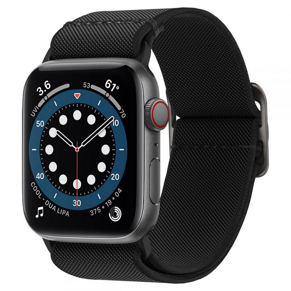 CINTURINO SPIGEN FIT LITE APPLE WATCH 6 / 7 / 8 / 9 / 10 / SE / ULTRA 1 / 2 (44 / 45 / 46 / 49 MM) NERO