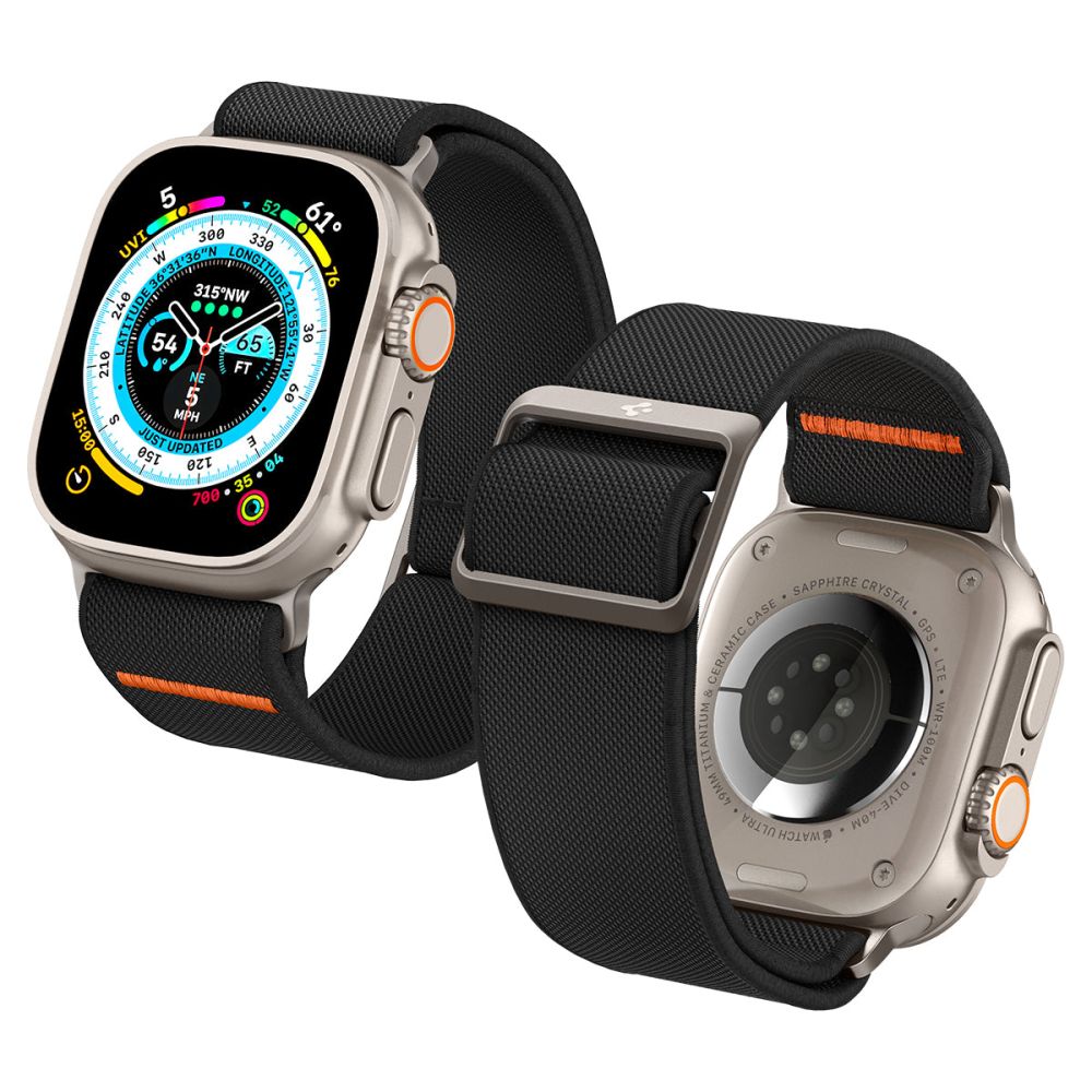 CINTURINO SPIGEN FIT LITE ULTRA APPLE WATCH 6 / 7 / 8 / 9 / 10 / SE / ULTRA 1 / 2 (44 / 45 / 46 / 49 MM) NERO