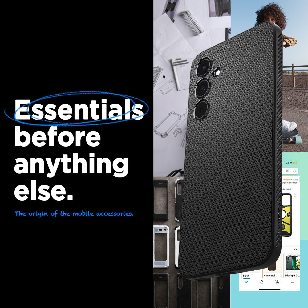 COPERTURA SPIGEN LIQUID AIR GALAXY A55 5G NERO OPACO