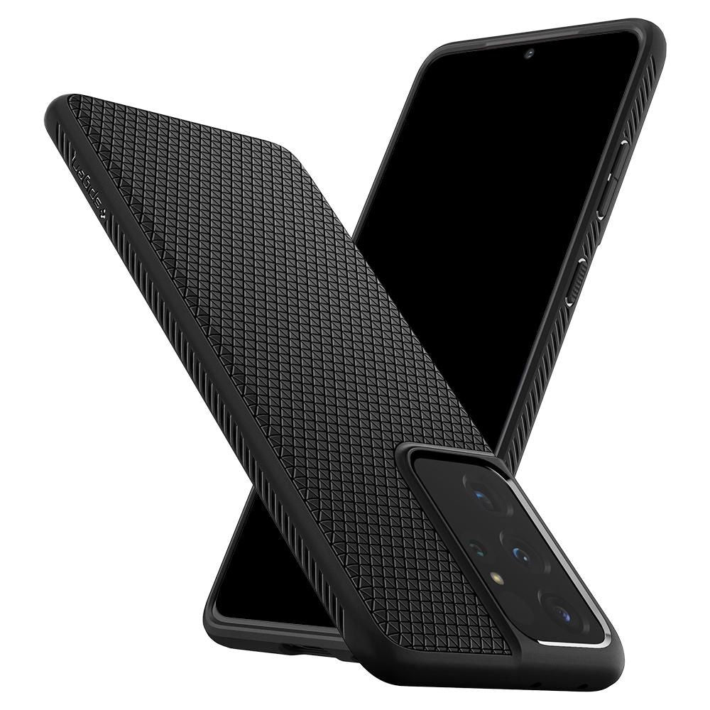 COPERTURA SPIGEN LIQUID AIR GALAXY S21 ULTRA NERO OPACO
