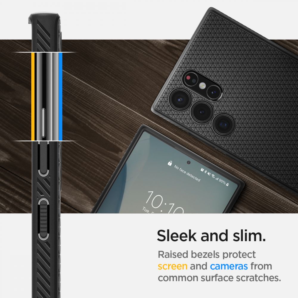 COPERTURA SPIGEN LIQUID AIR GALAXY S22 ULTRA NERO OPACO
