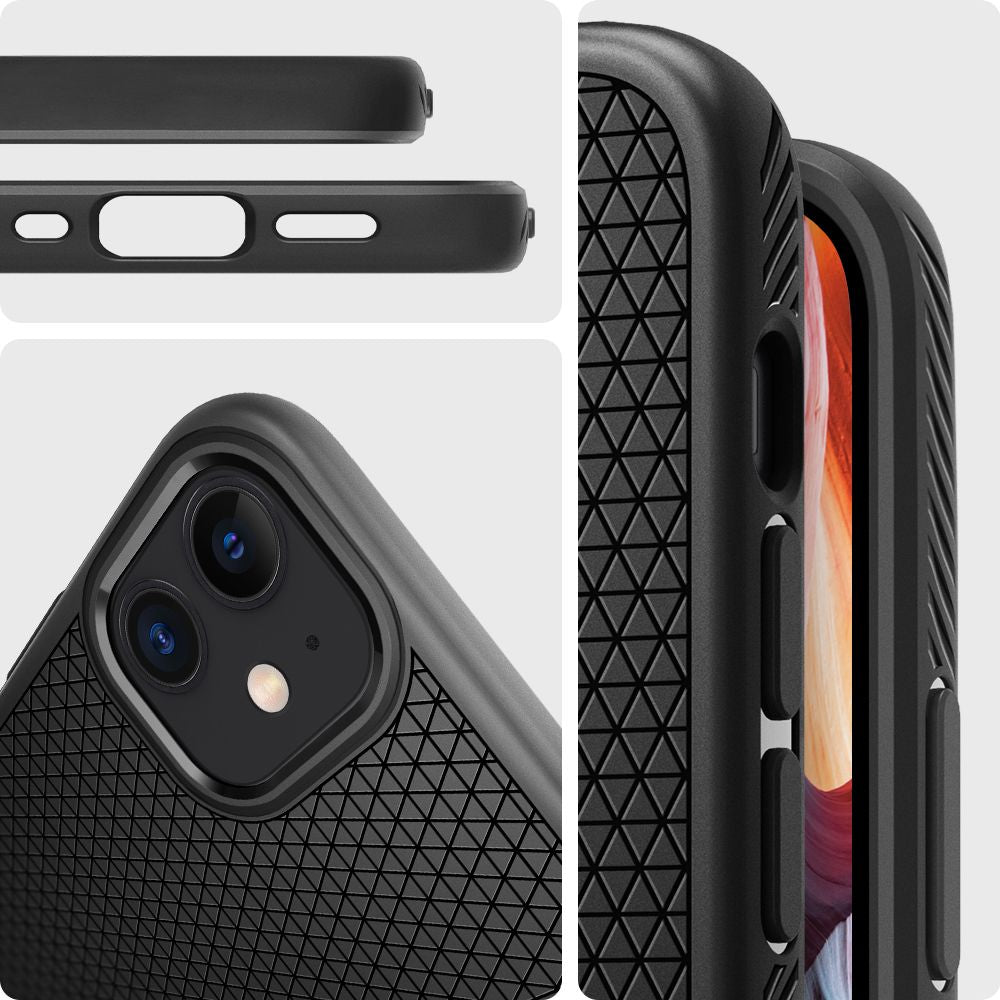 COPERTURA SPIGEN LIQUID AIR IPHONE 12 MINI NERO OPACO