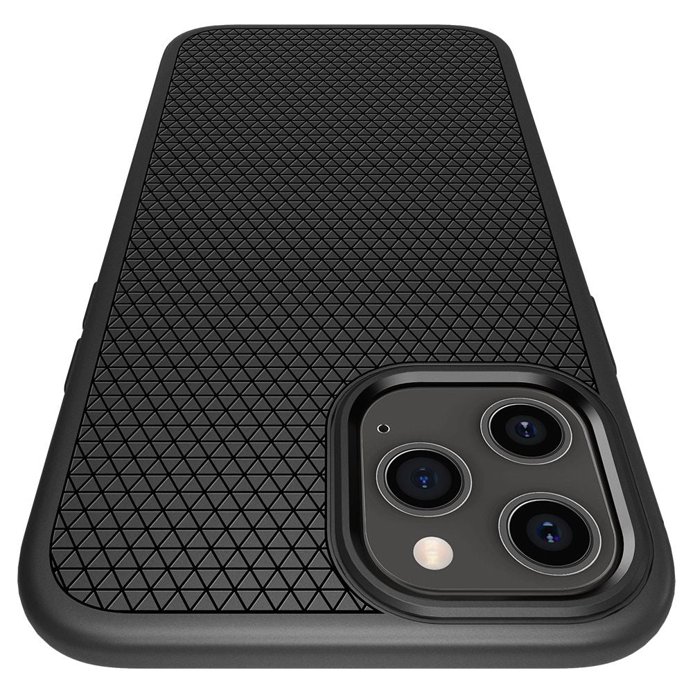 COPERTURA SPIGEN LIQUID AIR IPHONE 12/12 PRO NERO OPACO