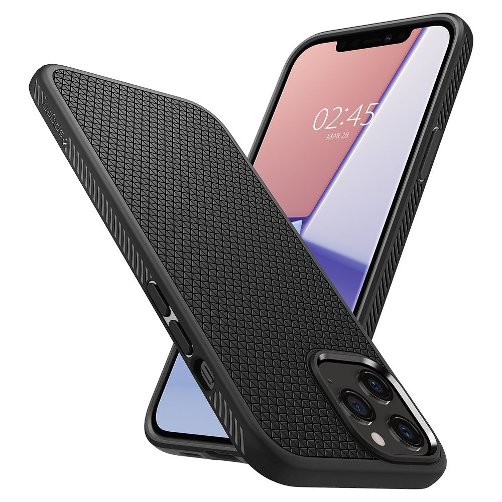 COPERTURA SPIGEN LIQUID AIR IPHONE 12/12 PRO NERO OPACO