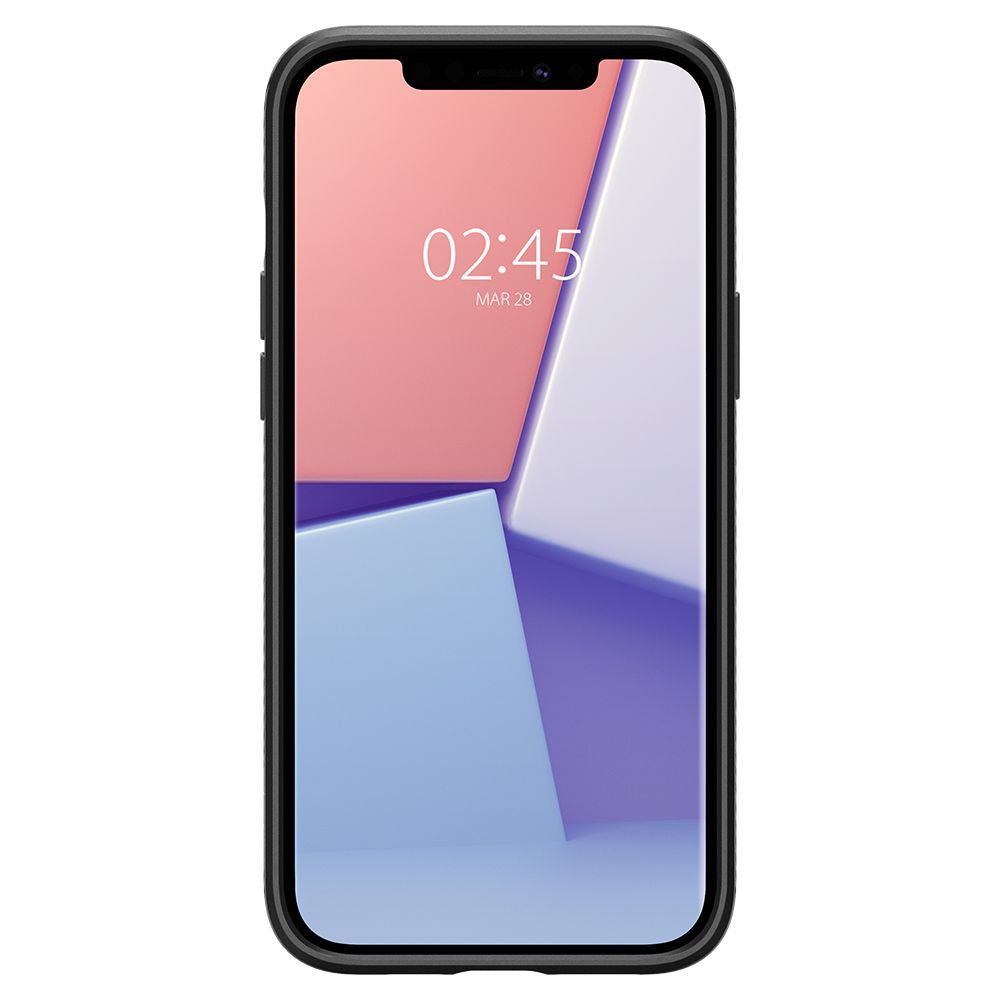 COPERTURA SPIGEN LIQUID AIR IPHONE 12/12 PRO NERO OPACO