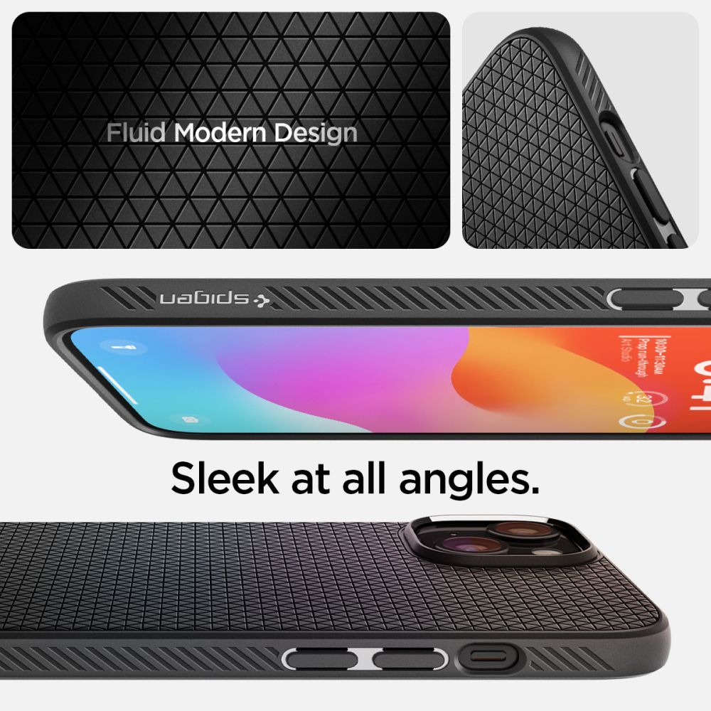 COPERTURA SPIGEN LIQUID AIR IPHONE 15 PLUS NERO OPACO