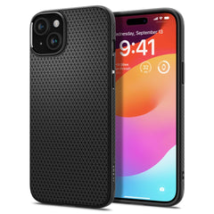 COPERTURA SPIGEN LIQUID AIR IPHONE 15 PLUS NERO OPACO