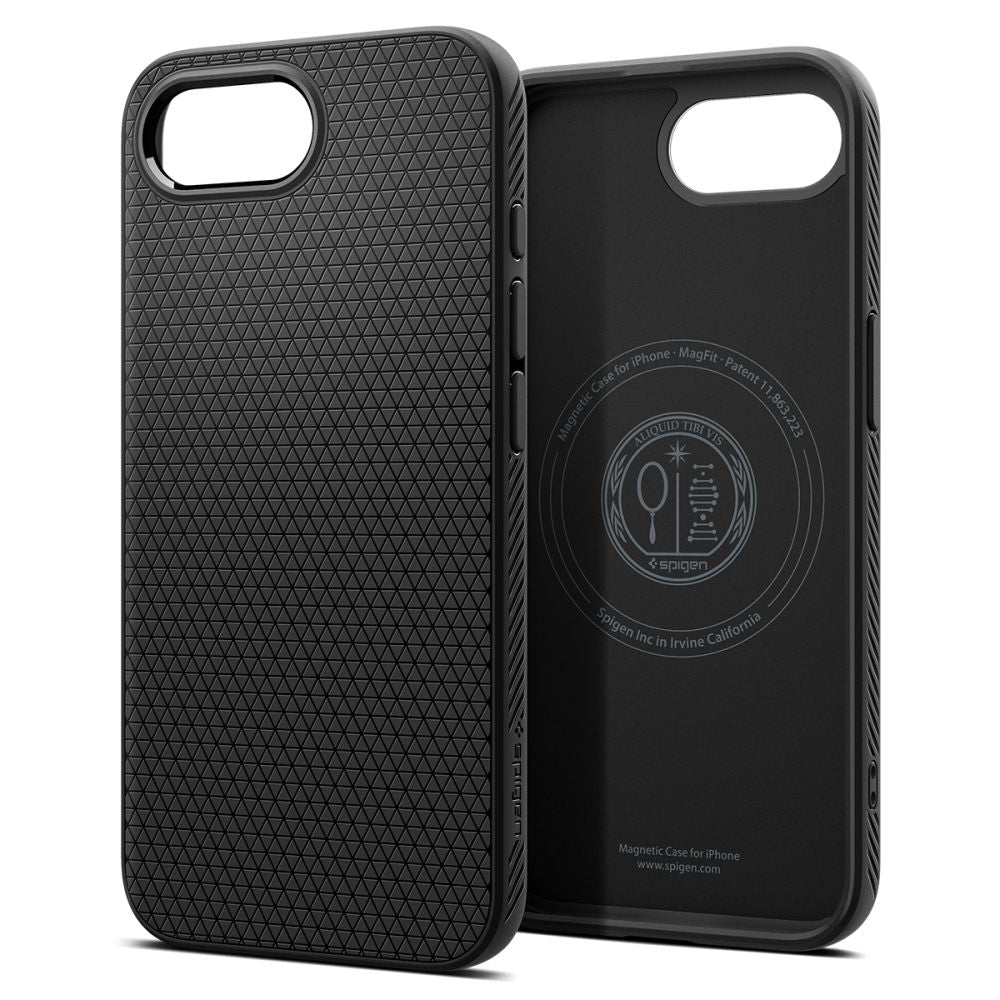 COPERTURA SPIGEN LIQUID AIR MAG MAGSAFE IPHONE 16E NERO OPACO