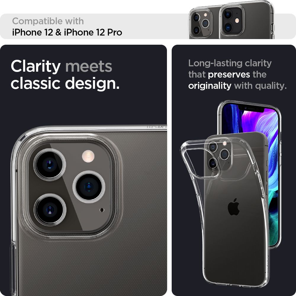 COPERTURA SPIGEN LIQUID CRYSTAL IPHONE 12/12 PRO CRYSTAL CLEAR