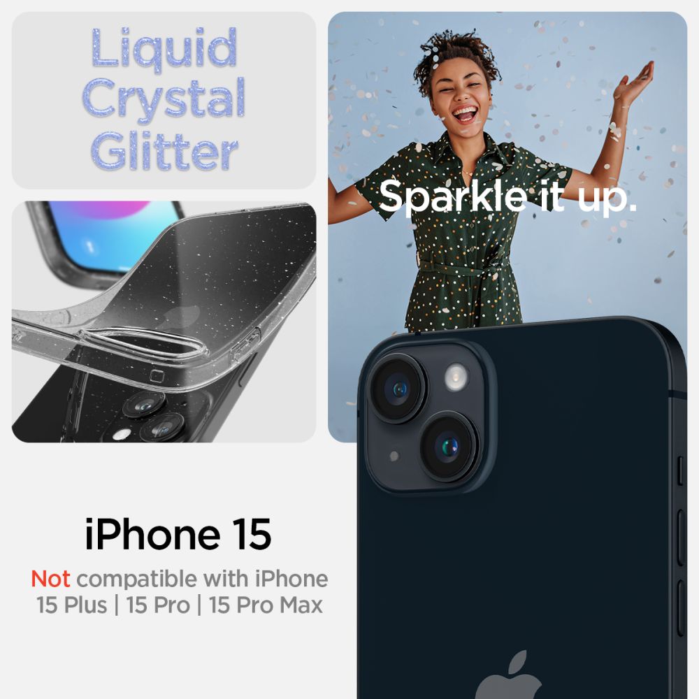 COPERTURA SPIGEN LIQUID CRYSTAL IPHONE 15 GLITTER CRYSTAL