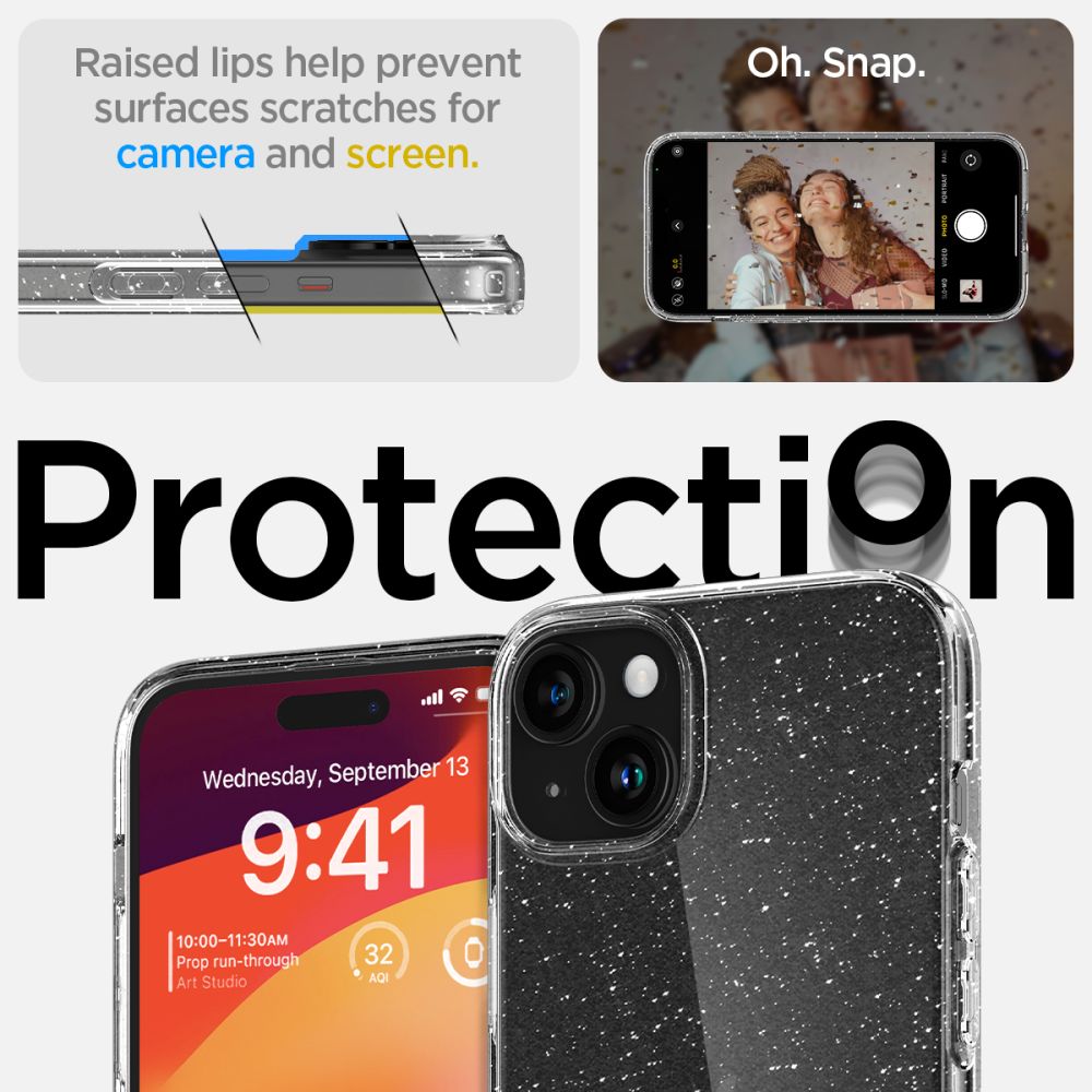 COPERTURA SPIGEN LIQUID CRYSTAL IPHONE 15 PLUS GLITTER CRYSTAL