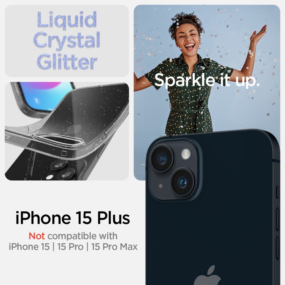 COPERTURA SPIGEN LIQUID CRYSTAL IPHONE 15 PLUS GLITTER CRYSTAL