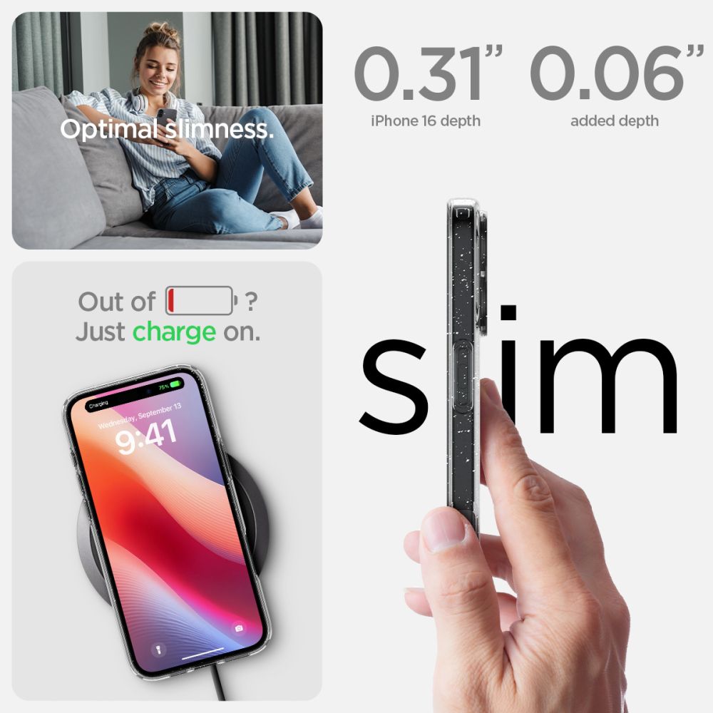 COPERTURA SPIGEN LIQUID CRYSTAL IPHONE 16 PLUS GLITTER CRYSTAL