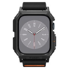 CINTURINO CON CASE PROTETTIVO PER APPLE WATCH 4 / 5 / 6 / 7 / 8 / 9 / SE 44 / 45 MM SPIGEN LITE FIT "PRO" NERO OPACO