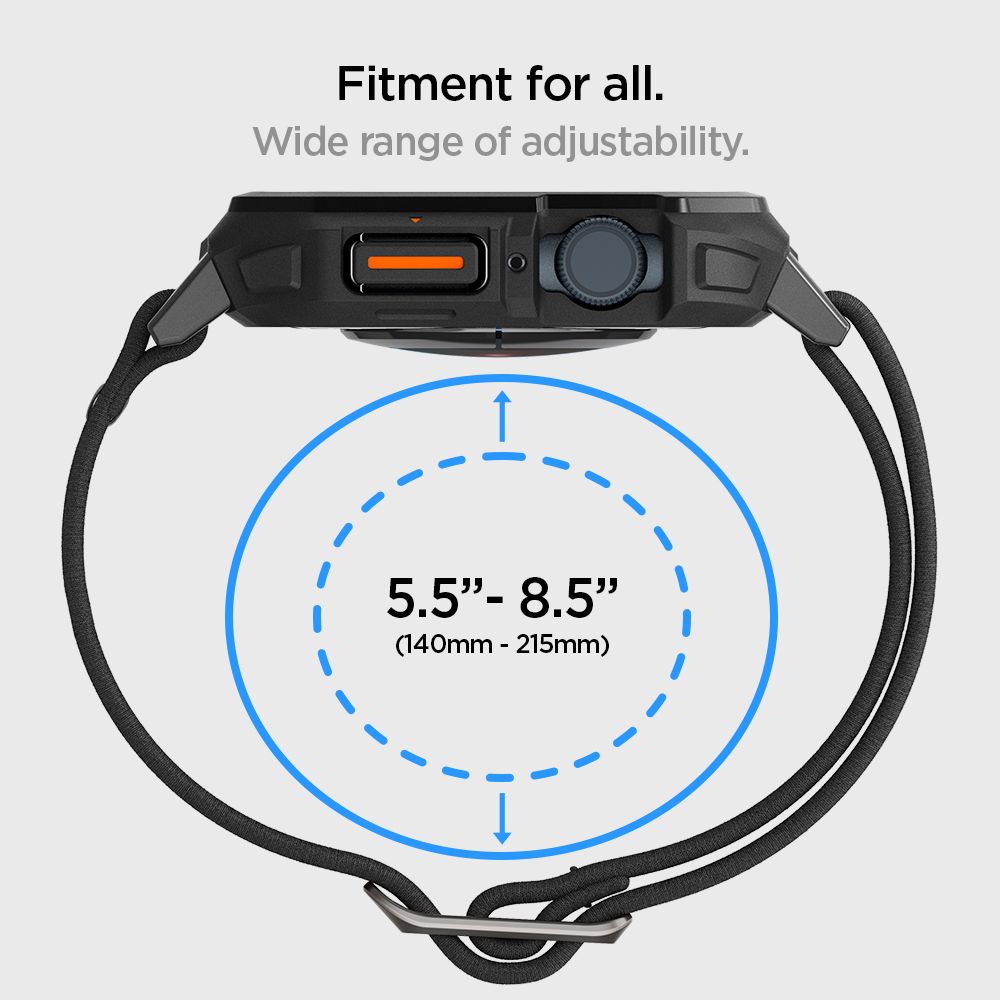 CINTURINO CON CASE PROTETTIVO PER APPLE WATCH 4 / 5 / 6 / 7 / 8 / 9 / SE 44 / 45 MM SPIGEN LITE FIT "PRO" NERO OPACO