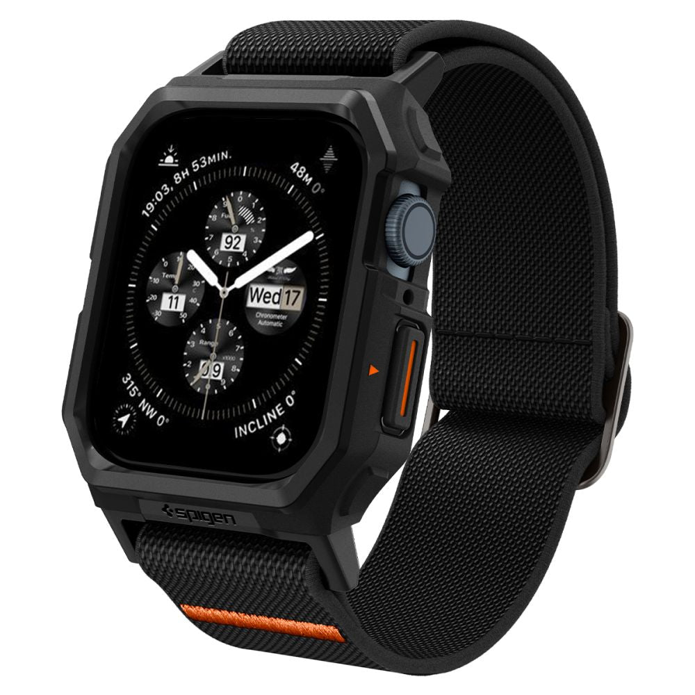 CINTURINO CON CASE PROTETTIVO PER APPLE WATCH 4 / 5 / 6 / 7 / 8 / 9 / SE 44 / 45 MM SPIGEN LITE FIT "PRO" NERO OPACO