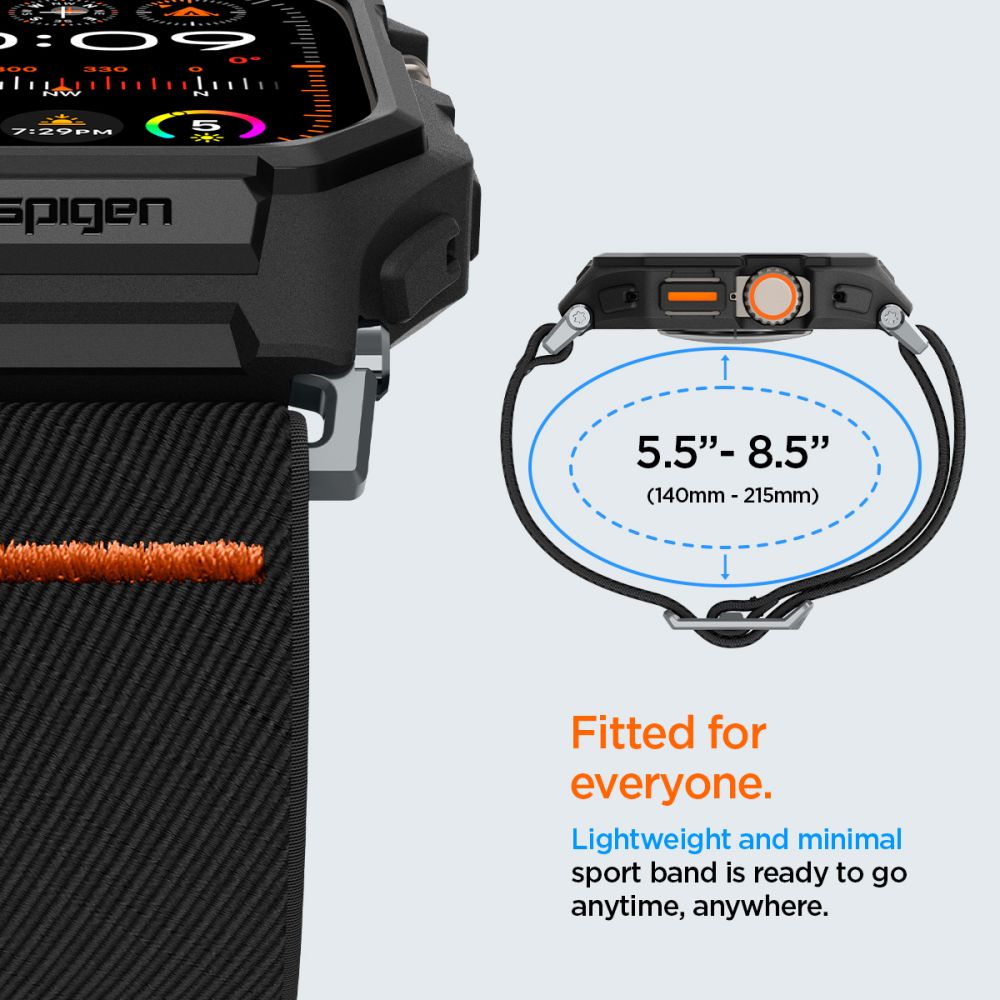 CINTURINO CON CASE PROTETTIVO SPIGEN LITE FIT "PRO" APPLE WATCH ULTRA 49 MM NERO OPACO