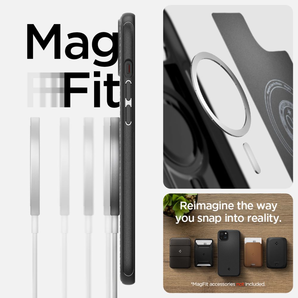 COPERTURA SPIGEN MAG ARMOR MAGSAFE IPHONE 15 NERO OPACO